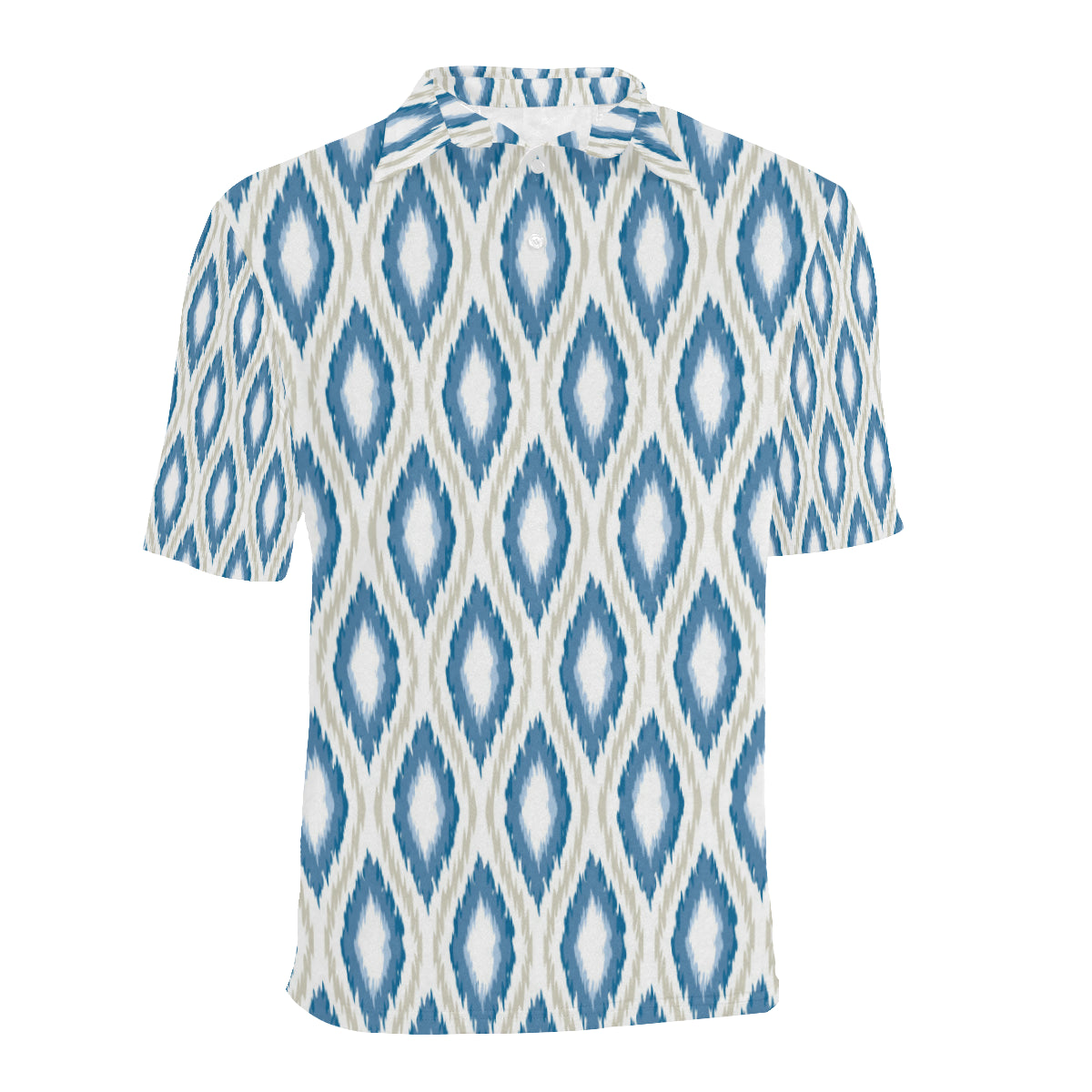 Ikat Pattern Print Design 02 Men Polo Shirt