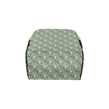 Birds Pattern Print Design 07 Diaper Bag Backpack
