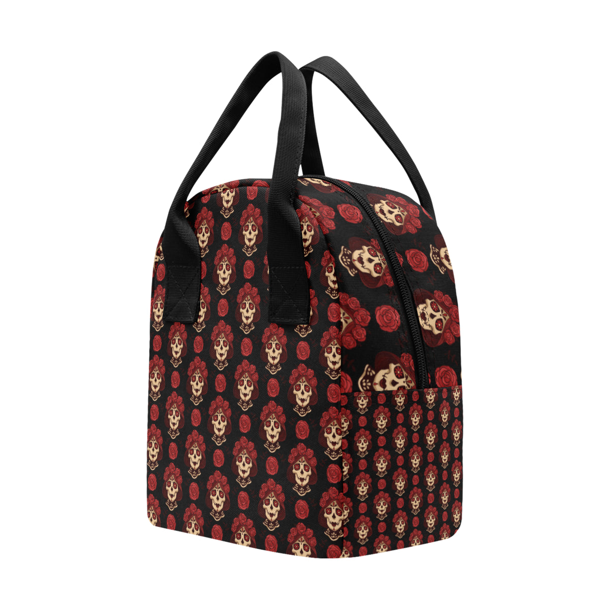 Day of the Dead Skull Girl Pattern Insulated Lunch Bag