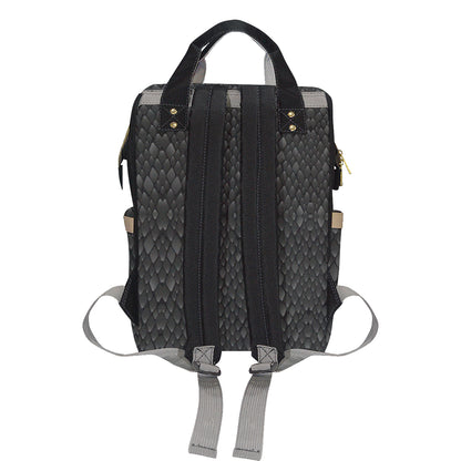 Snake Skin Black Print Diaper Bag Backpack