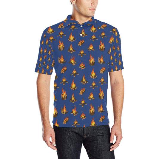 Campfire Pattern Print Design 03 Men Polo Shirt