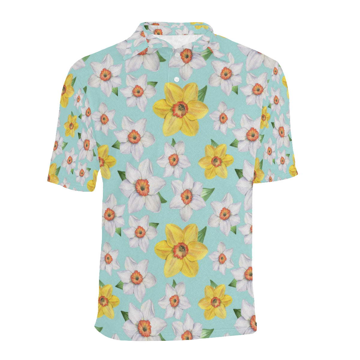 Daffodils Pattern Print Design DF07 Men Polo Shirt