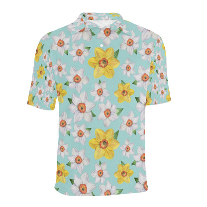 Daffodils Pattern Print Design DF07 Men Polo Shirt