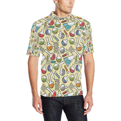 Chemical Pattern Print Design 04 Men Polo Shirt