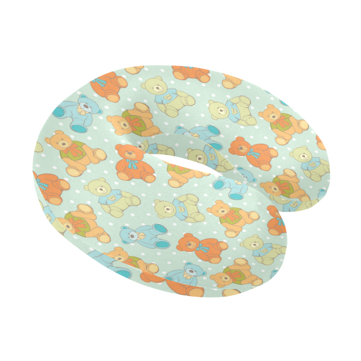 Bear Pattern Print Design 02 U-Shaped Travel Neck Pillow