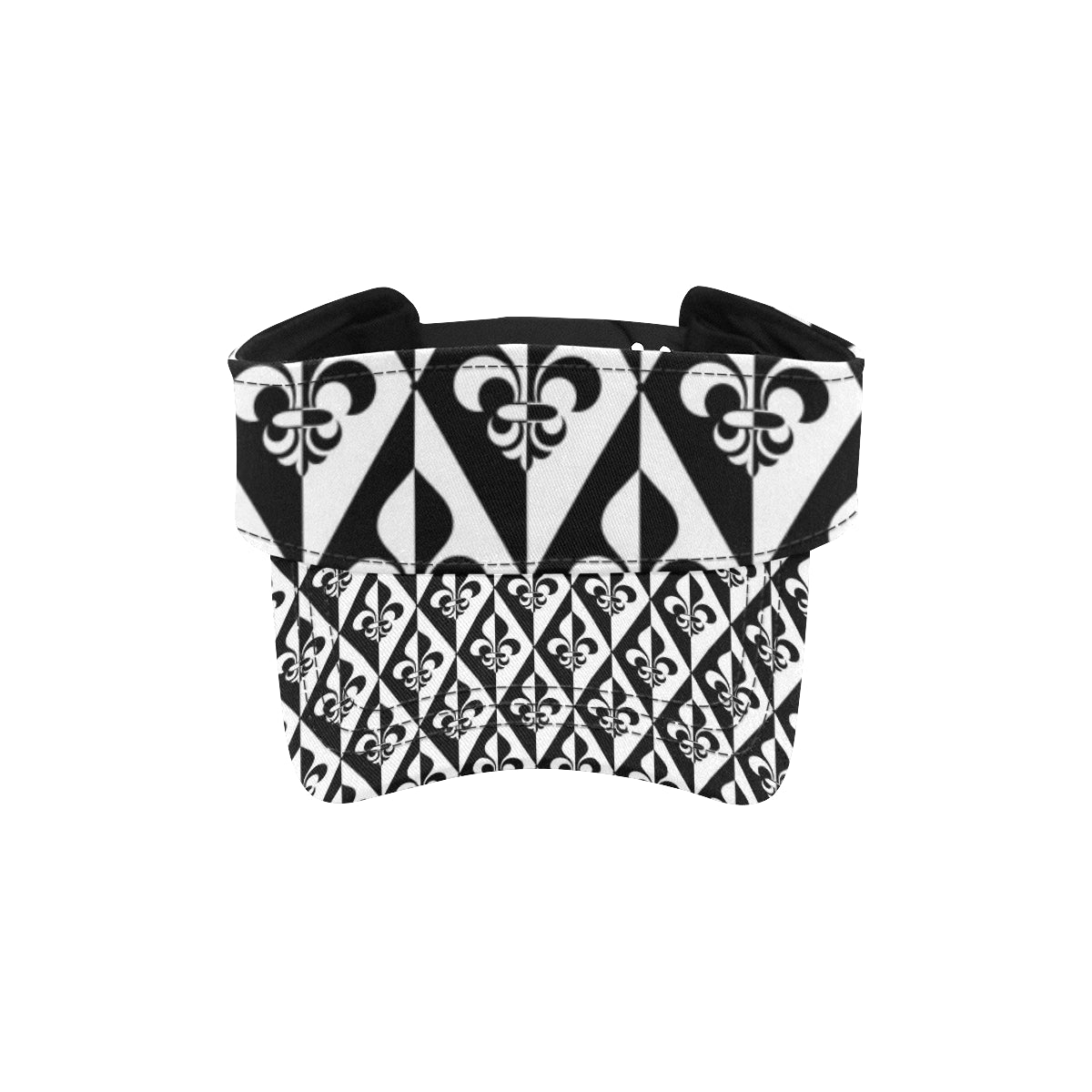 Fleur De Lis Black White Pattern Print Design 02 Unisex Sun Visor