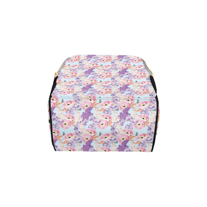 Lilac Pattern Print Design LI03 Diaper Bag Backpack
