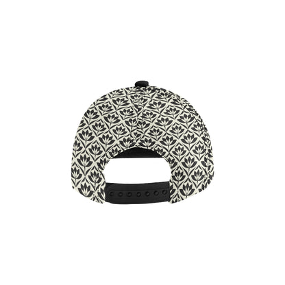 Lotus Pattern Print Snapback Cap