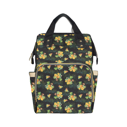 Pineapple Tropical Flower Print Pattern Diaper Bag Backpack