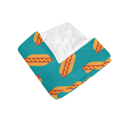 Hot Dog Pattern Print Design 03 Premium Quilt