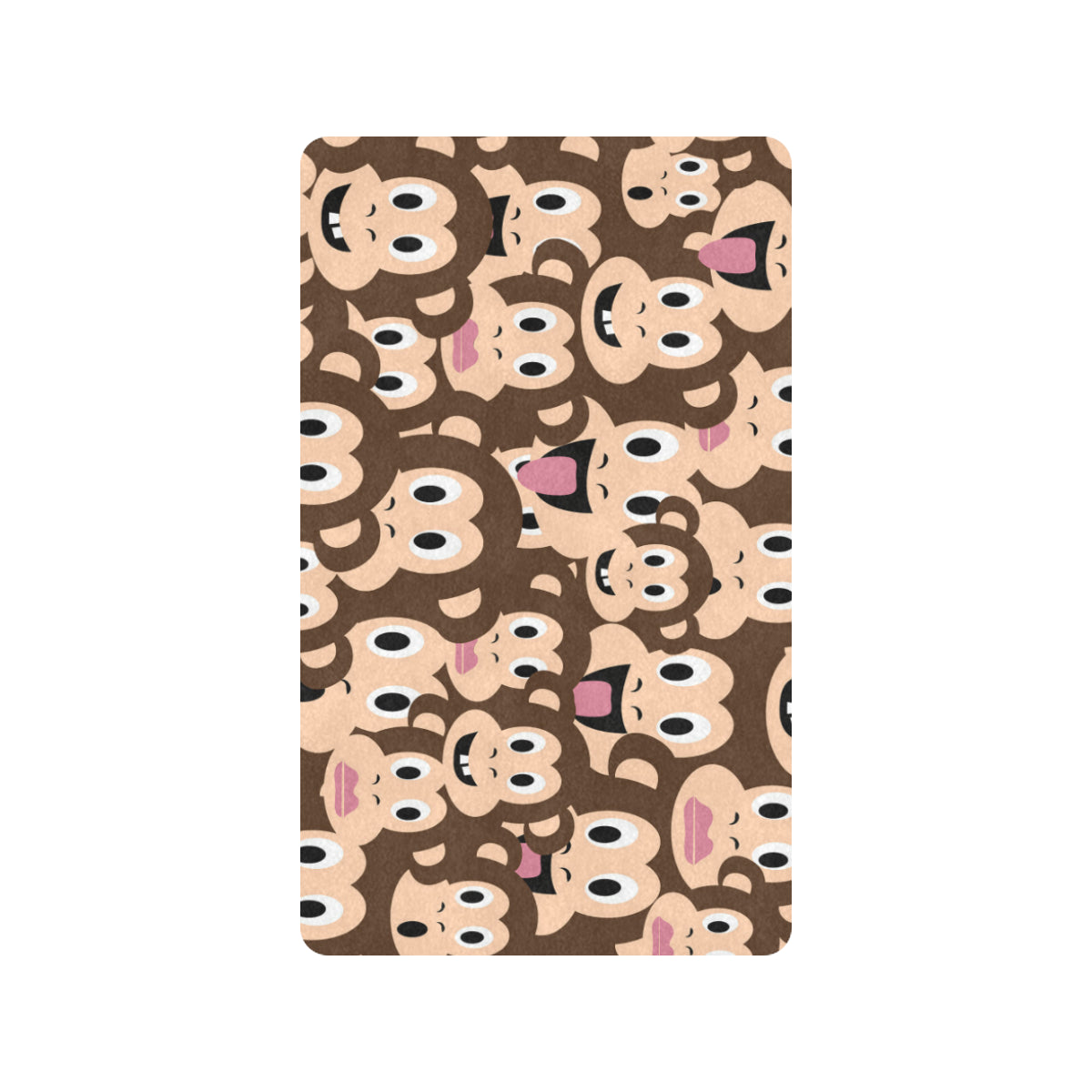 Emoji Monkey Print Pattern Rubber Doormat