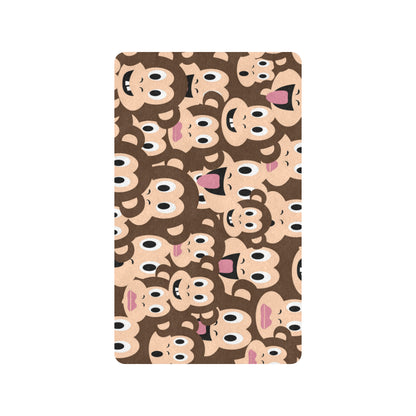 Emoji Monkey Print Pattern Rubber Doormat