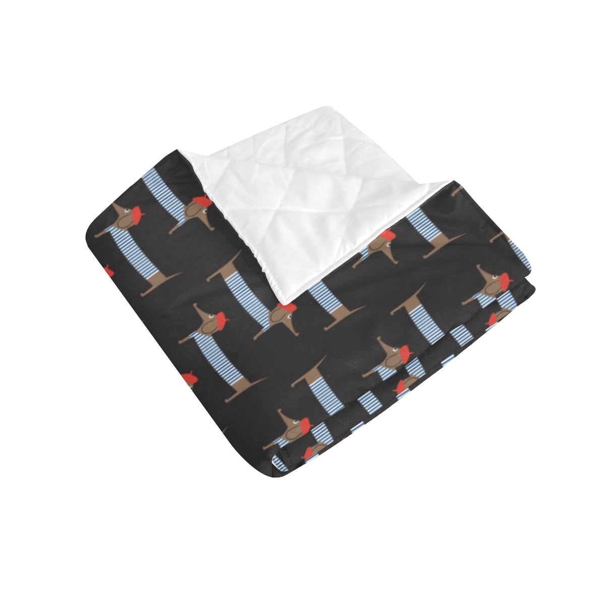 Dachshund Pattern Print Design 04 Premium Quilt