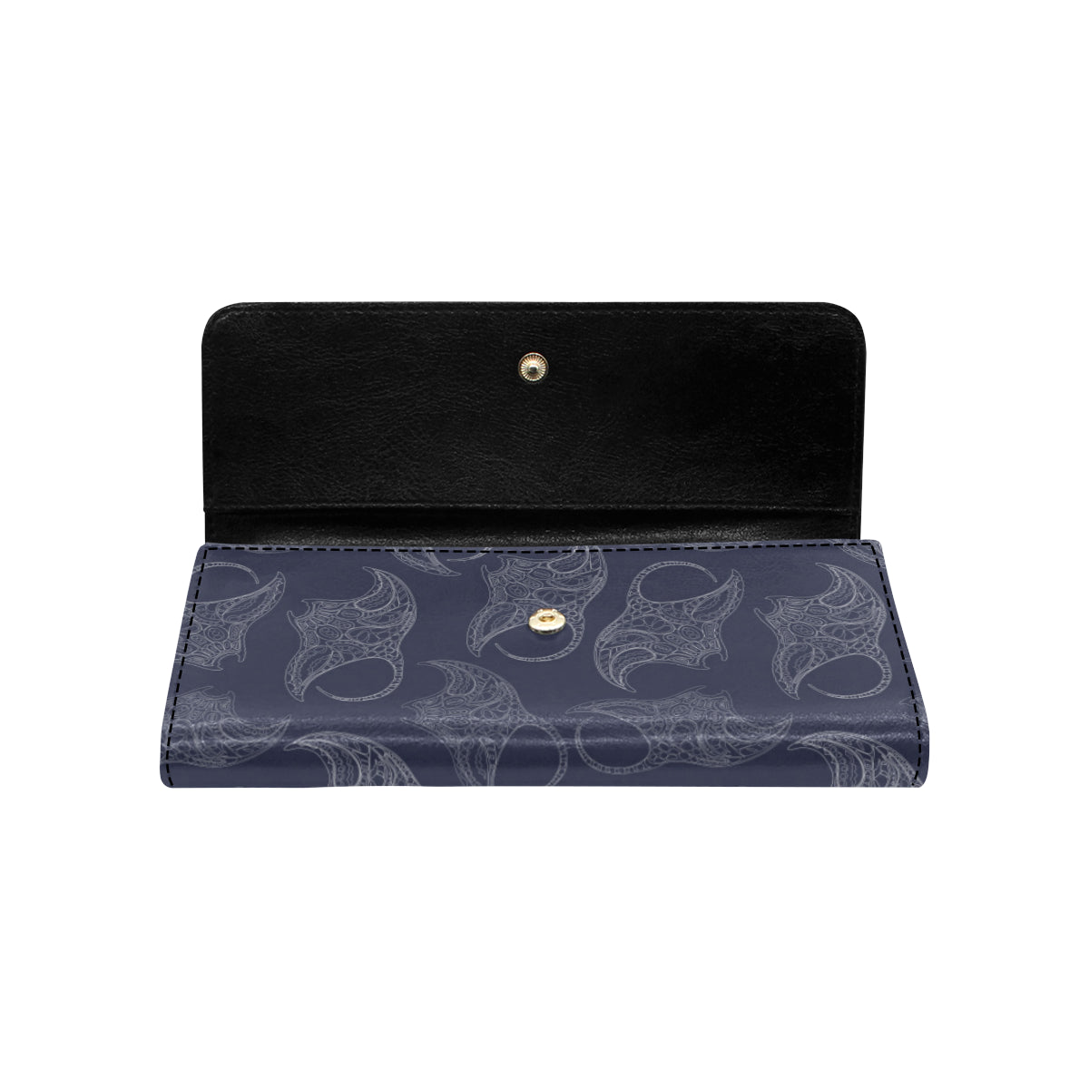 Manta Ray Pattern Print Design 01 Women's Trifold Wallet