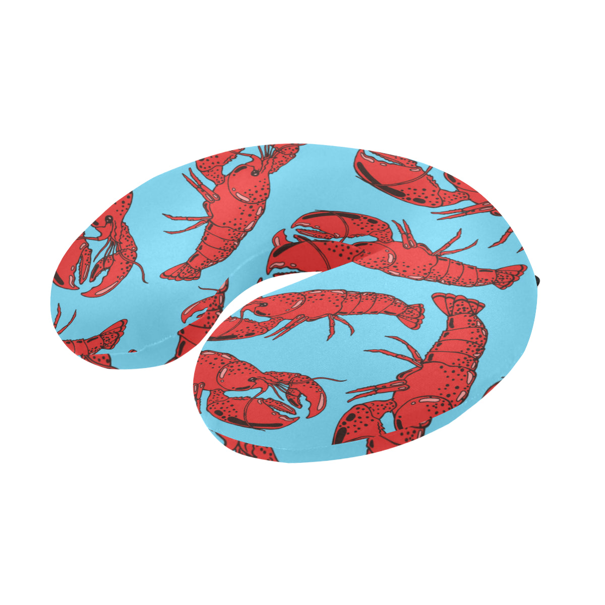 Lobster Red Pattern Print Design 03 U-Shaped Travel Neck Pillow