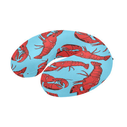 Lobster Red Pattern Print Design 03 U-Shaped Travel Neck Pillow