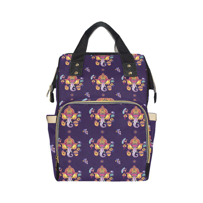 Ganesha Pattern Print Design 04 Diaper Bag Backpack