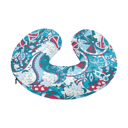 Funky Retro Pattern Print Design A05 U-Shaped Travel Neck Pillow