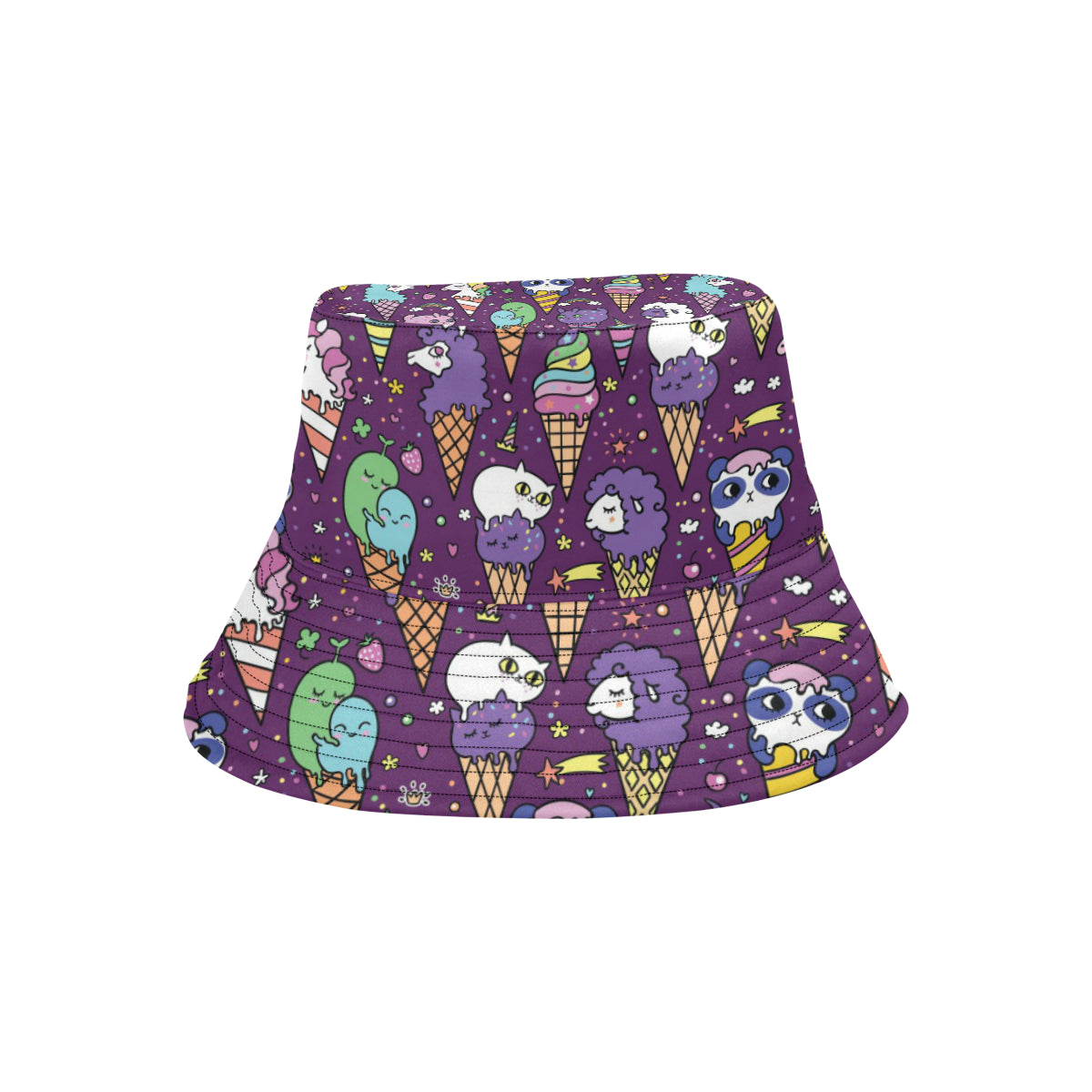 Ice Cream Pattern Print Design IC07 Unisex Bucket Hat