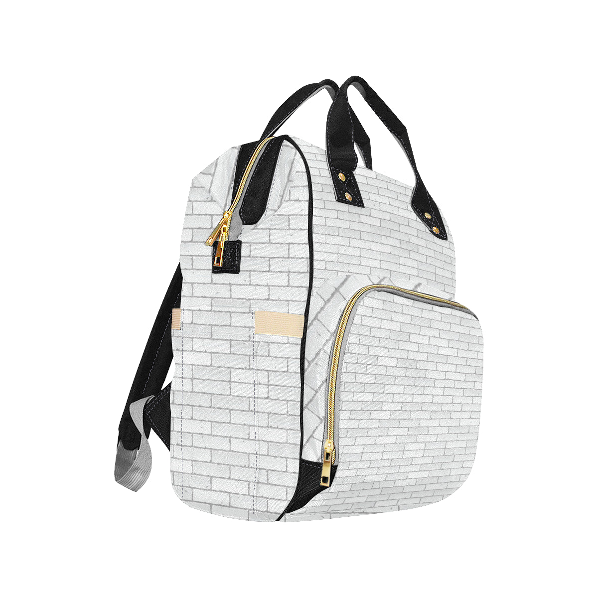 Brick White Pattern Print Design 03 Diaper Bag Backpack