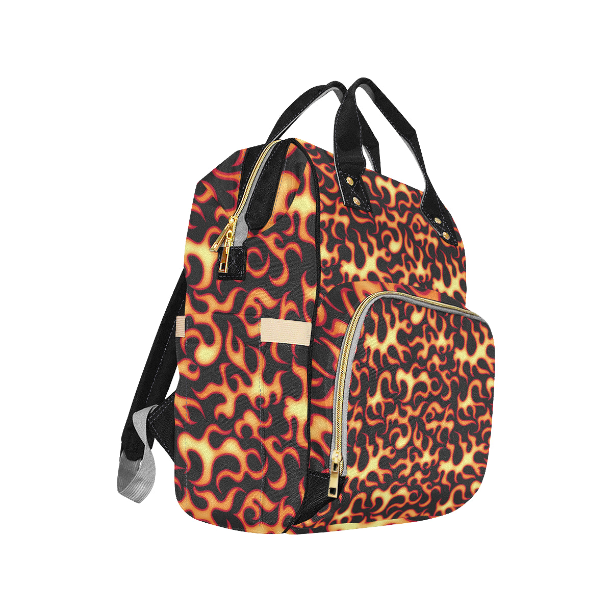 Flame Fire Themed Print Diaper Bag Backpack