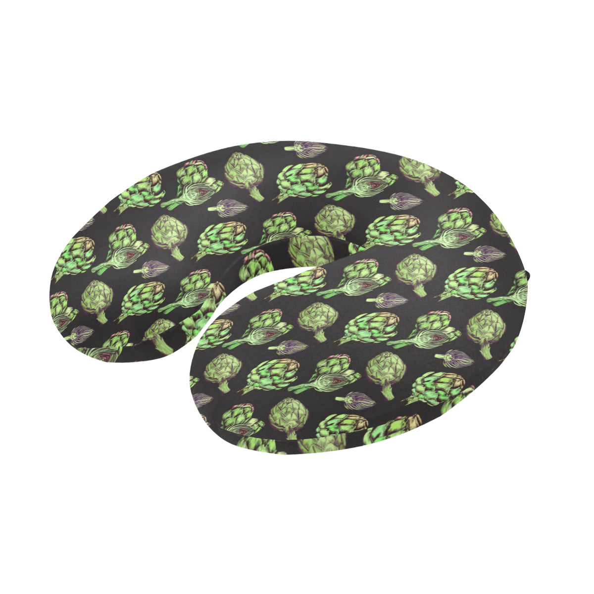 Artichoke Pattern Print Design 02 U-Shaped Travel Neck Pillow