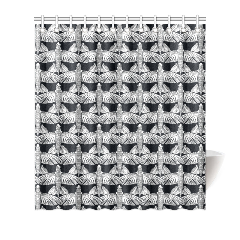 Flying Fish Pattern Print Design 03 Shower Curtain