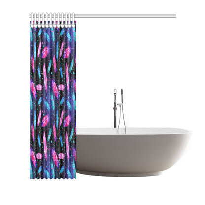 Feather Colorful Boho Design Print Shower Curtain