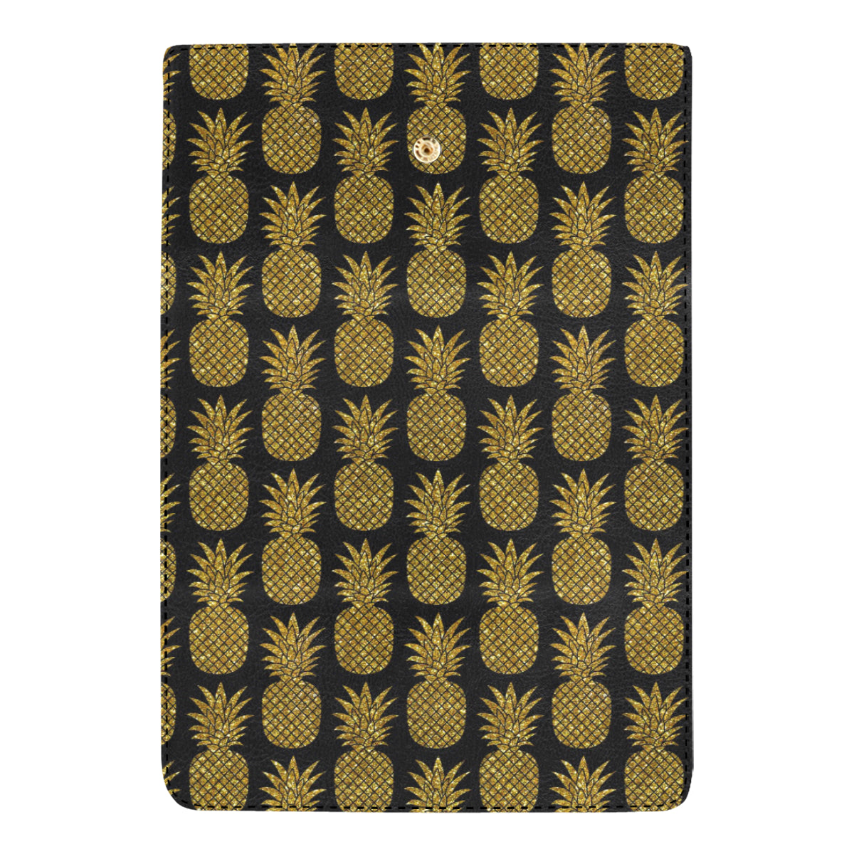 Gold Pineapple Pattern Print Design PP011 Women's Trifold Wallet