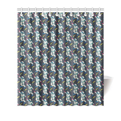 Astronaut Pattern Print Design 04 Shower Curtain
