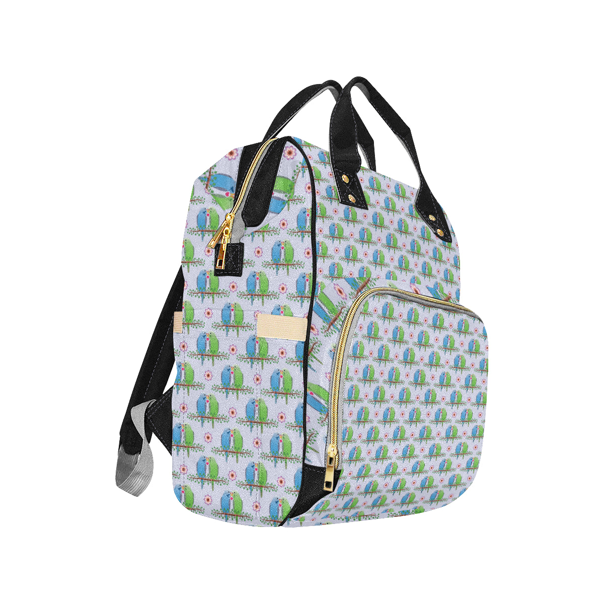 Budgerigar Pattern Print Design 05 Diaper Bag Backpack