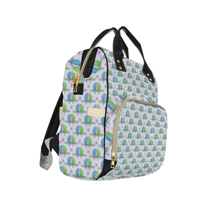 Budgerigar Pattern Print Design 05 Diaper Bag Backpack