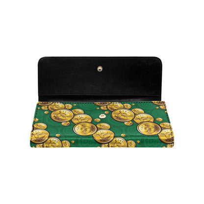 Bitcoin Pattern Print Design DO02 Women's Trifold Wallet