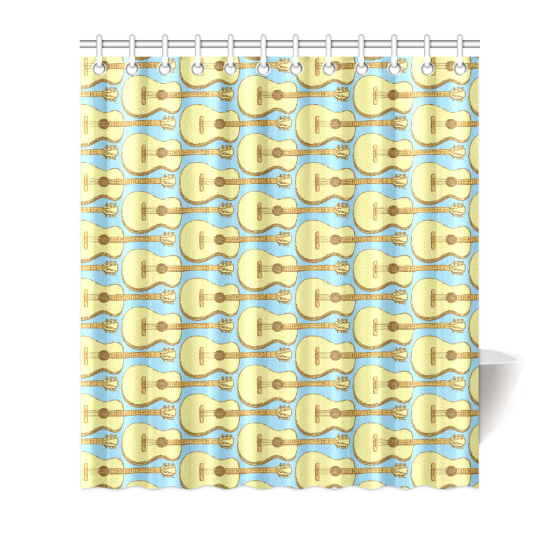 Acoustic Guitar Pattern Print Design 03 Shower Curtain