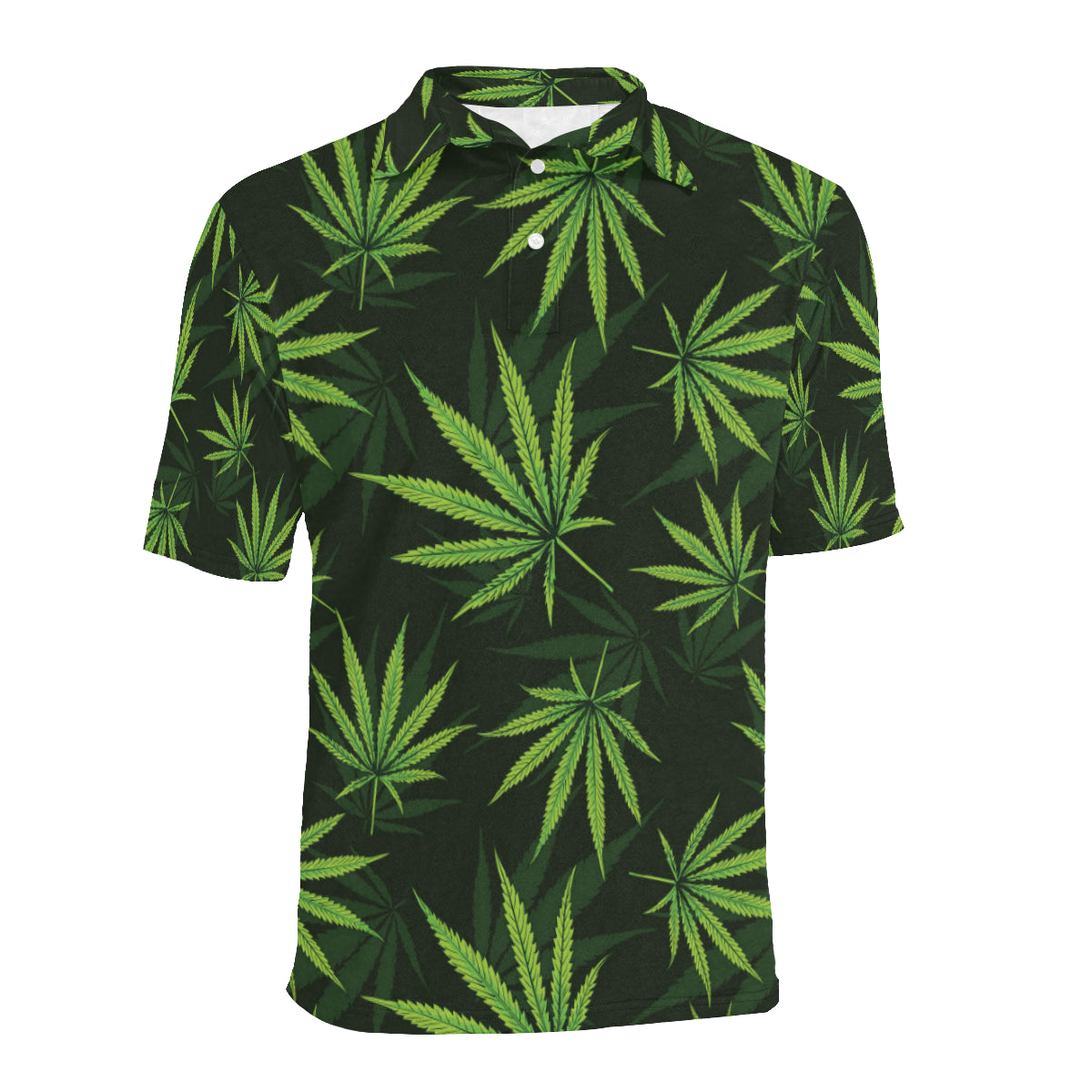 Pot Leaf Pattern Print Design A03 Men Polo Shirt