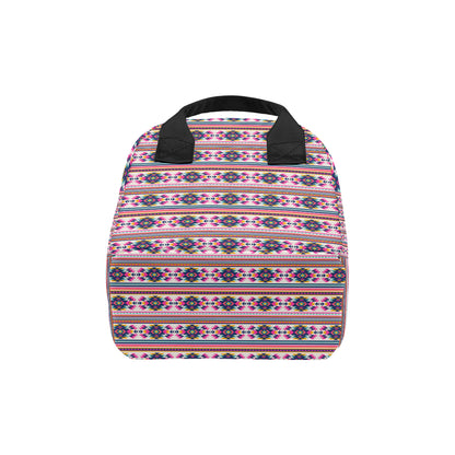 Indian Navajo Neon Themed Design Print Insulated Lunch Bag