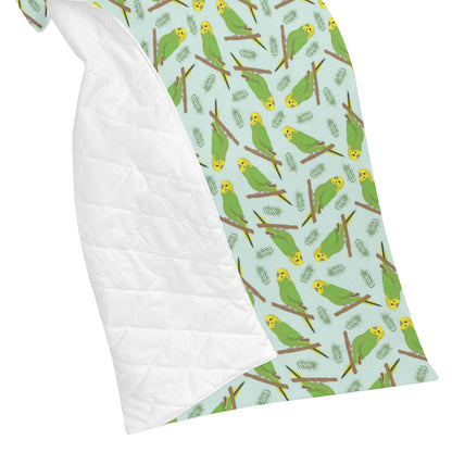 Budgerigar Pattern Print Design 04 Premium Quilt