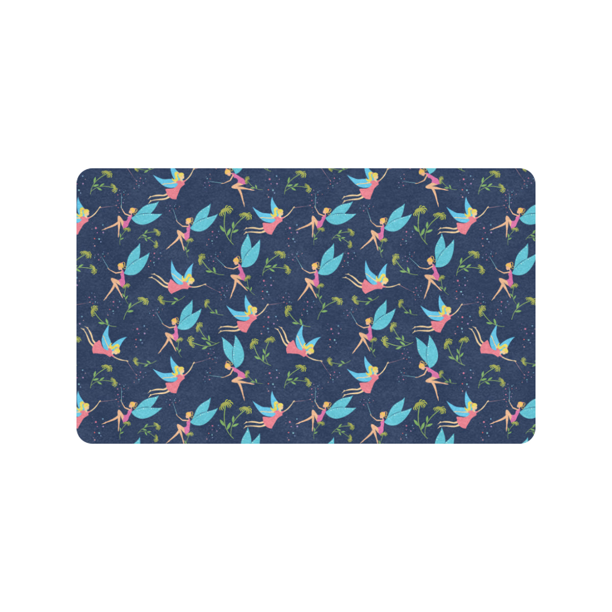 Fairy with flower Print Pattern Rubber Doormat