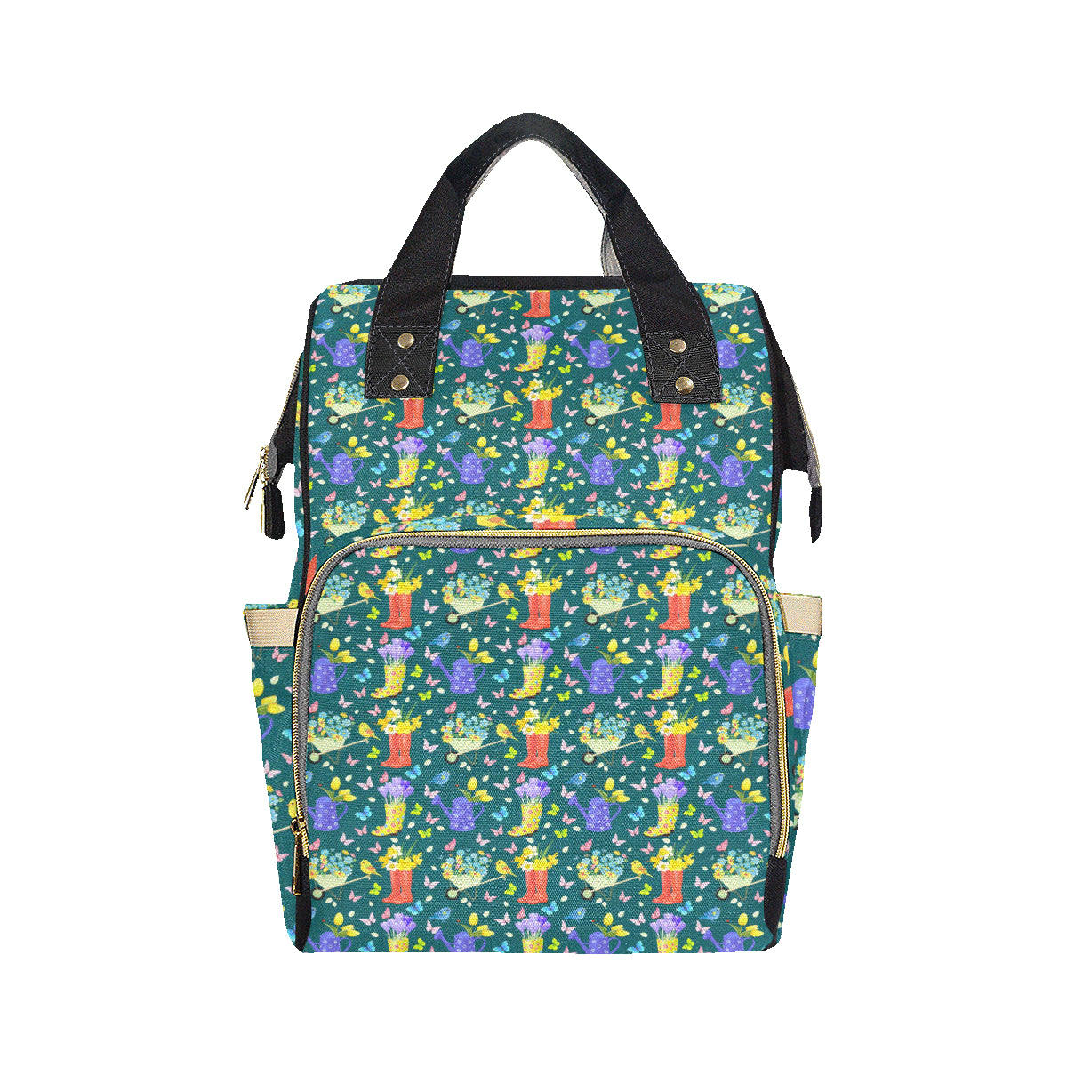 Gardening Pattern Print Design G08 Diaper Bag Backpack