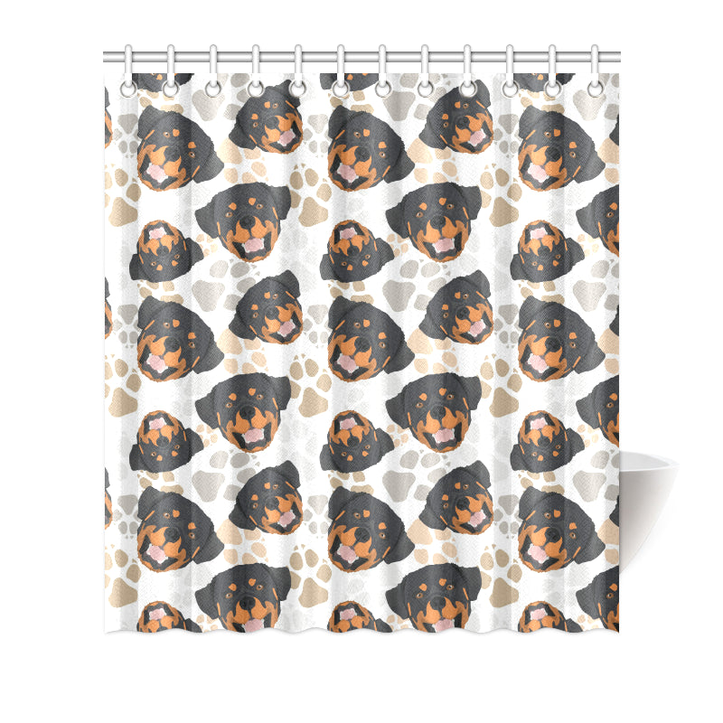 Rottweiler Pattern Print Design A03 Shower Curtain