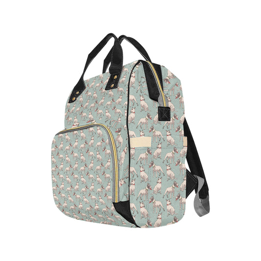 Bull Terrier Cute Print Pattern Diaper Bag Backpack