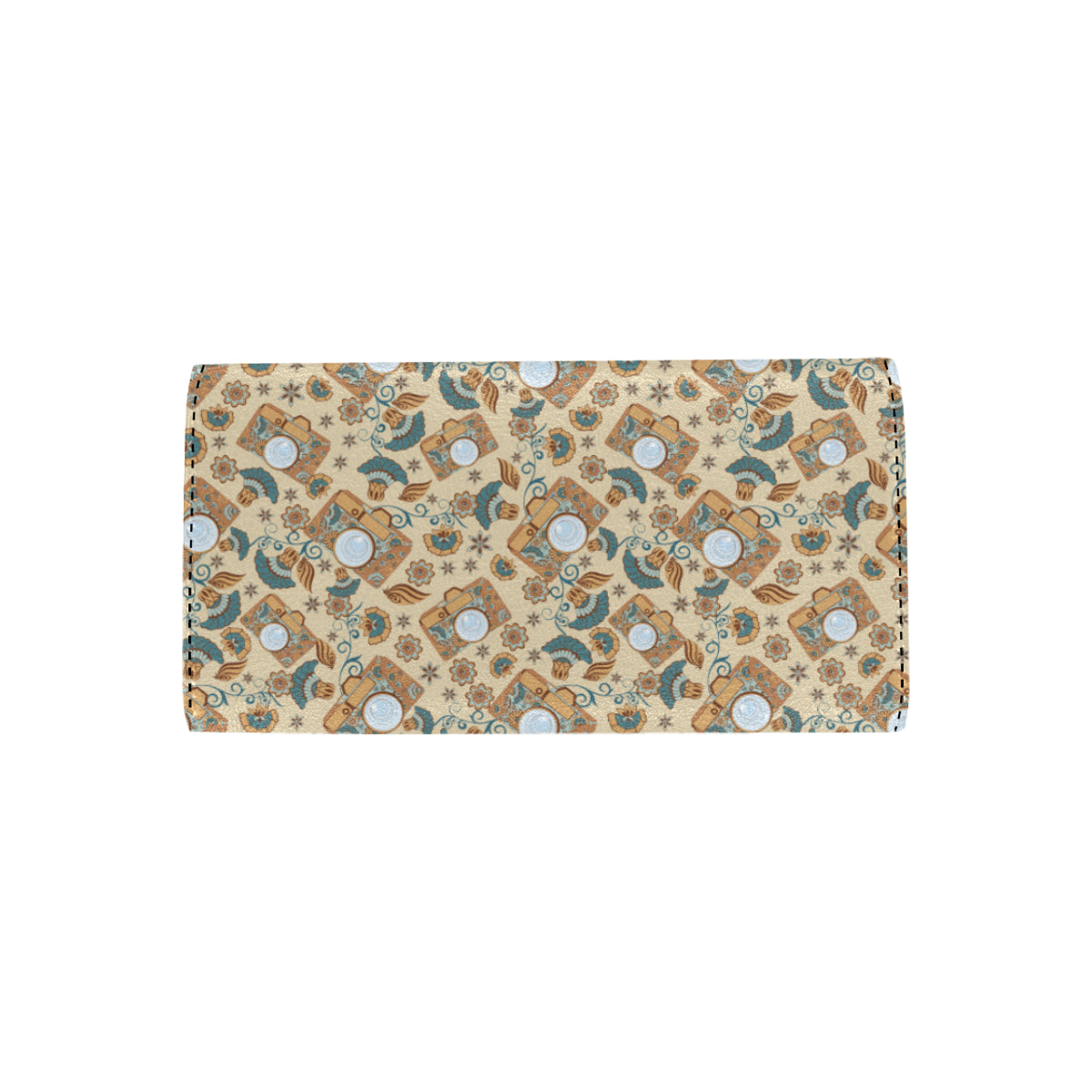 Camera Pattern Print Design 05 Women's Trifold Wallet