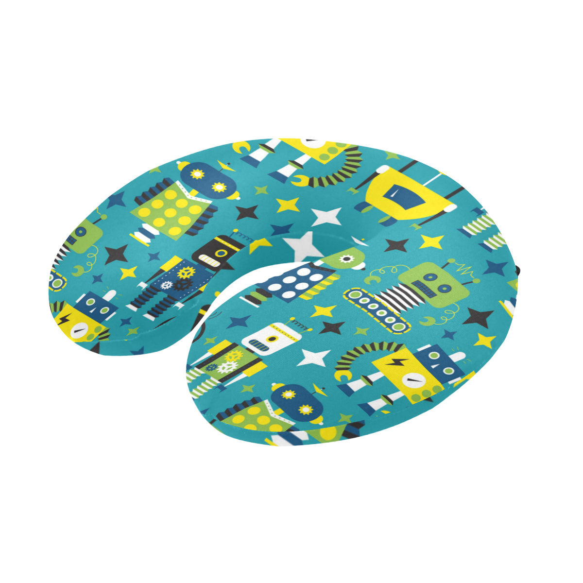 Robot Pattern Print Design A02 U-Shaped Travel Neck Pillow
