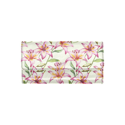 Lily Pattern Print Design LY011 Women's Trifold Wallet