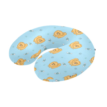 Pomeranians Pattern Print Design A03 U-Shaped Travel Neck Pillow