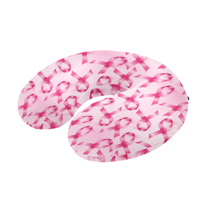Breast cancer Pattern Print Design 04 U-Shaped Travel Neck Pillow
