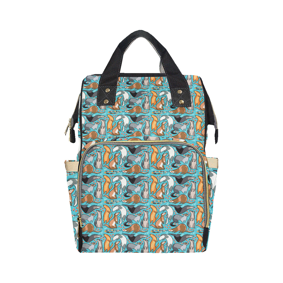 Ferret Pattern Print Design 03 Diaper Bag Backpack
