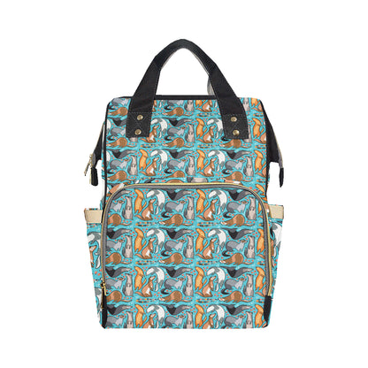 Ferret Pattern Print Design 03 Diaper Bag Backpack