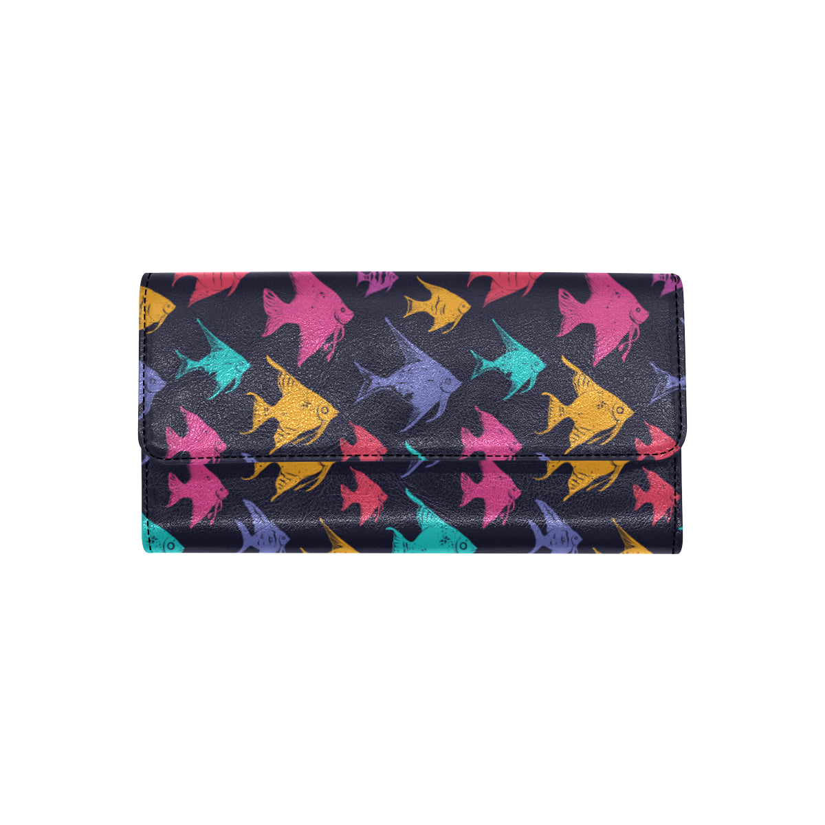 Angelfish Colorful Pattern Print Design 03 Women's Trifold Wallet