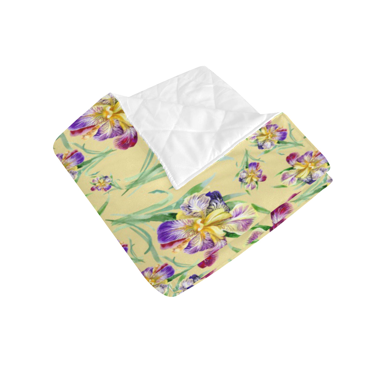 Iris Pattern Print Design IR06 Premium Quilt